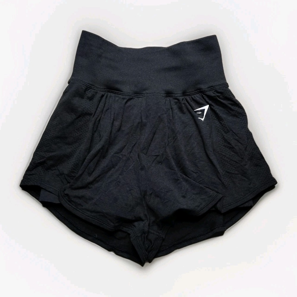 GYMSHARK  Vital Seamless 2.0 2-IN-1 B2A5G Pull On Shorts Black Size XS